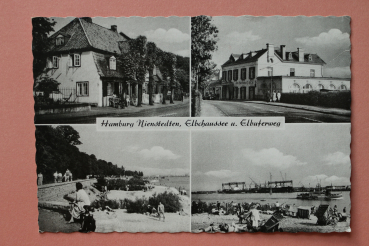 Ansichtskarte AK Hamburg Nienstedten 1959 Elbchaussee Elbuferweg Strand Strandkorb Schiffe, Gasthaus Architektur Ortsansicht